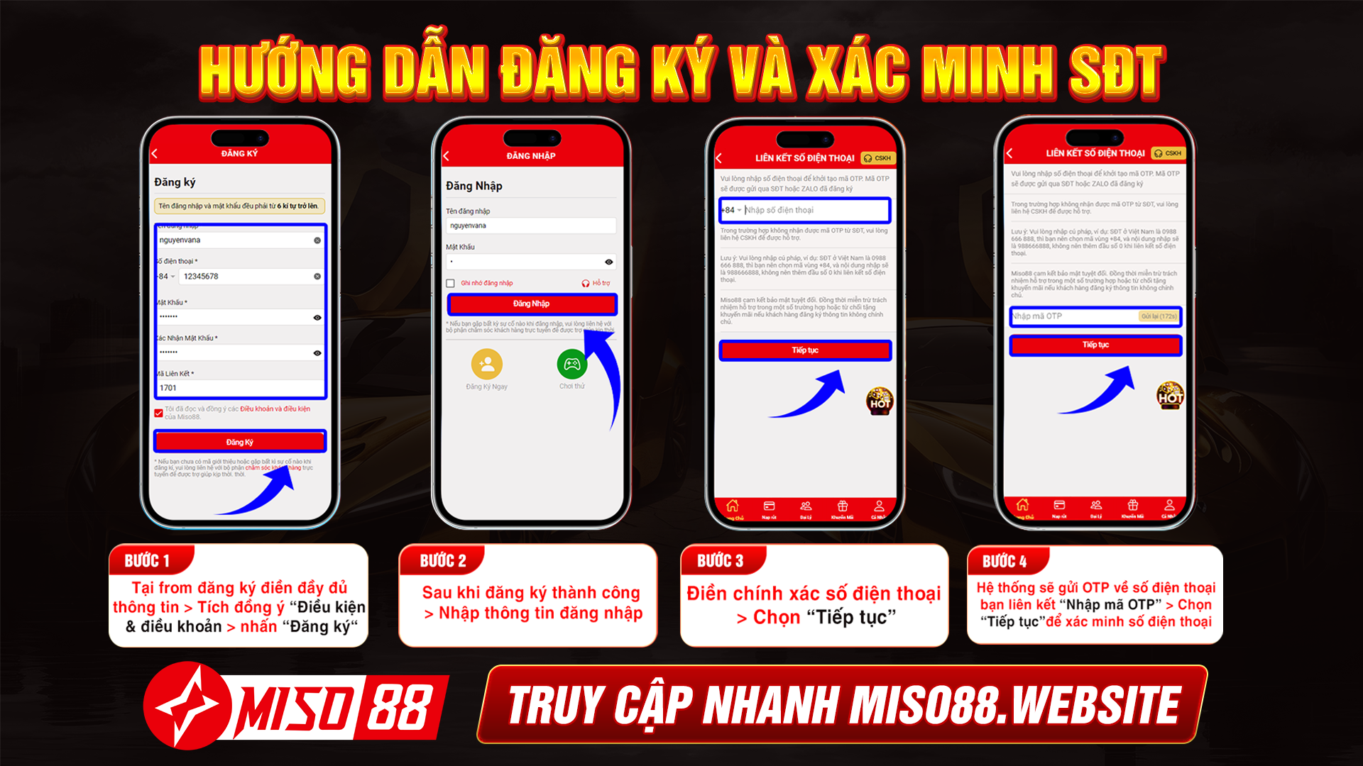 hướng dẫn đăng ký và xác minh sđt