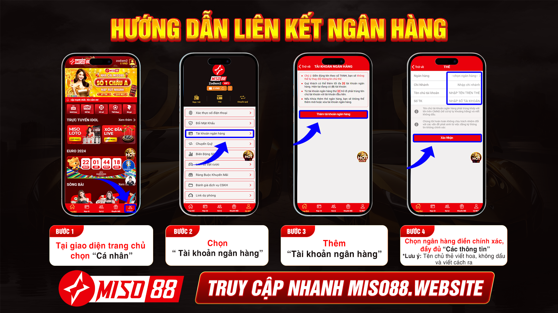 hướng dẫn liên kết ngân hàng